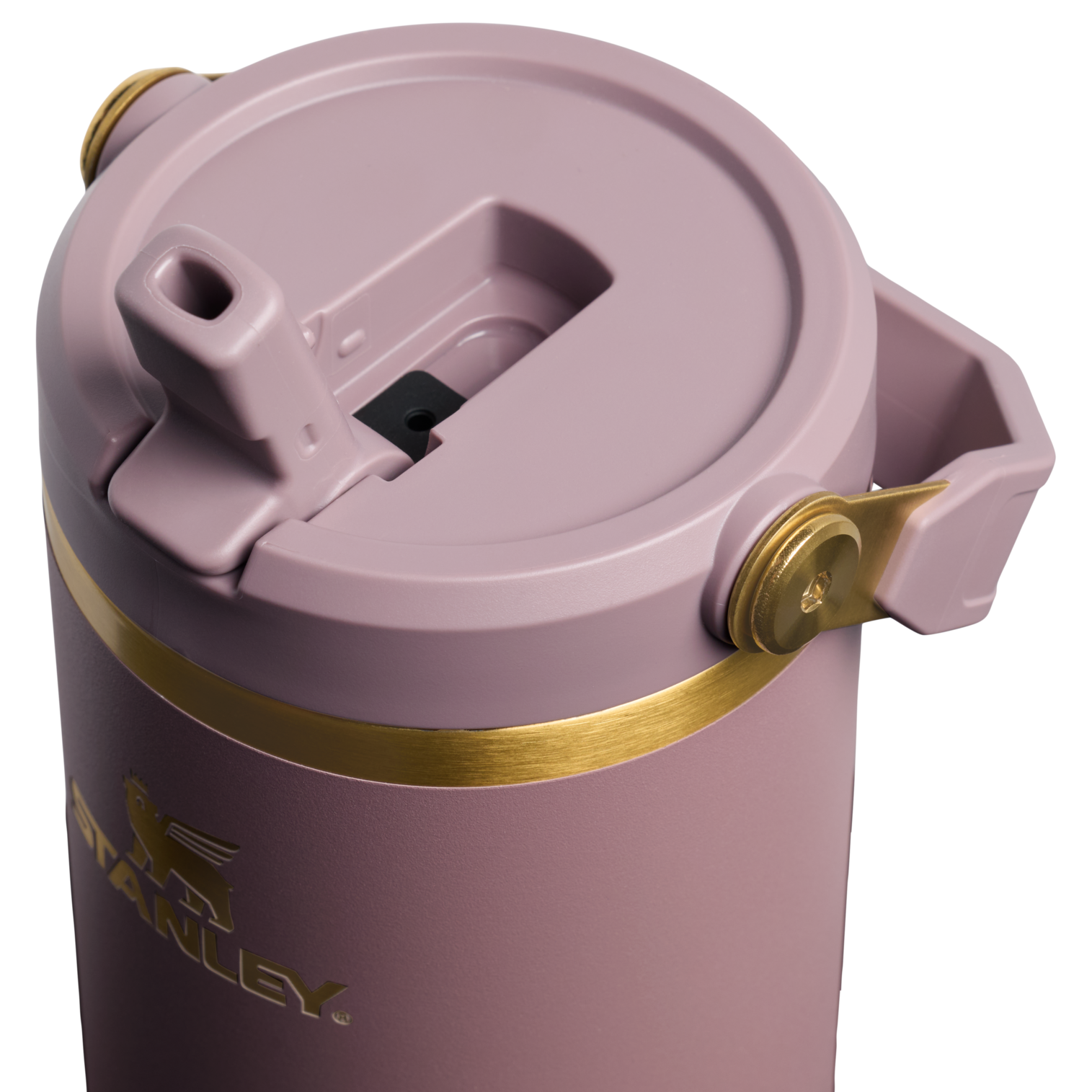 Stanley 30 Oz IceFlow flip straw stainless steel water bottle in Cashmere pink